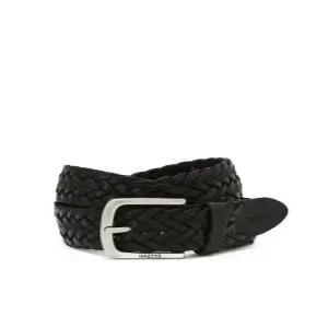 헤지스 남성 25FW [시즌오프]블랙 위빙 레더 벨트 HZBE5F904BK