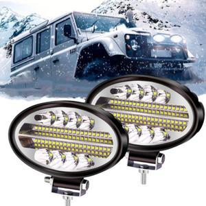 자동차 4 인치  전력 144W 타원형 48 LED 칩 DRL 작업 표시 줄 스포트라이트 12V 24V 트럭 오프로드 지프