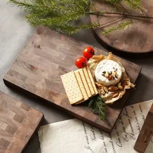 그로브 엔드그레인 나무 도마 직사각 45x30 플레이팅 캠핑 업소용 아카시아