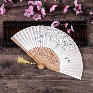 접이식 부채 실크 대나무 (WFFWQOP)