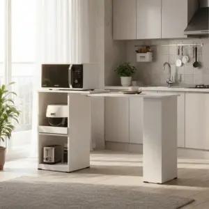 슬라이딩 확장형 전자렌지대 조리대 전자레인지대 주방가구 선반 레인지대