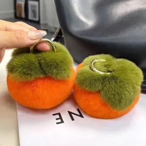 [하프클럽/]귀여운 극세사 귤모양 키링 1P 가방 열쇠고리 키홀더