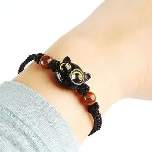 [하프클럽/]팔찌 옐로 매듭 매듭팔찌 땡글 고양이