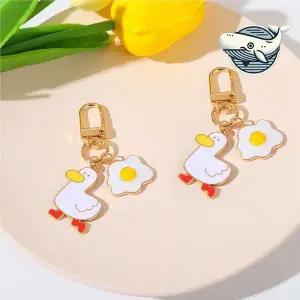 [하프클럽/]귀여운 아크릴 오리 키링 아기 계란후라이 장식
