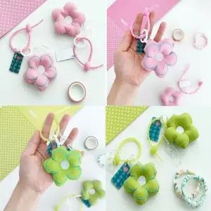 [하프클럽/]꽃 열쇠고리 럭셔리 가방 고리 데이지 디자인 키링