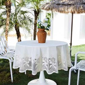 원탁테이블보 레이스 협탁보 PVC방수 원형 식탁보
