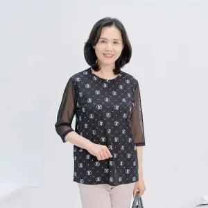 [하프클럽/마미소]마미소 시스루 소매 셔츠 국내생산 여름 쿨 99까지 엄마