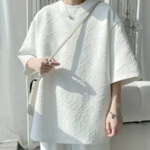 심플 남성 입체 패턴 텍스쳐 디자인 반팔 티셔츠 (WFIKU4N)