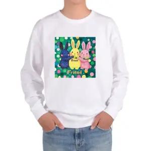 맨투맨 전사이즈 래빗 토끼 세친구 우정 (WFILF2L)