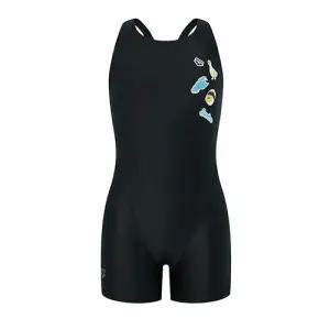 아레나 여아동수영복 스티커 아동 4부 반신 크로스백 A5BG1GL01BLK