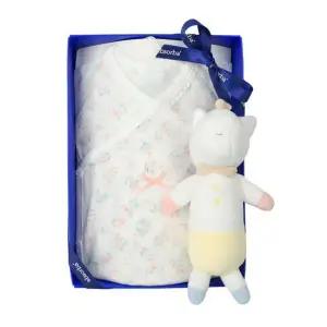 [롯데백화점]압소바 압소바 꽃토끼 뱀부 배냇슈트+베노핑 막대딸랑이 A1A10120-A1A36503-G