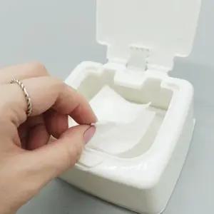 사각밀폐용기 플라스틱통 솜보관케이스 원터치 화장솜 케이스 (WFJ0JSS)