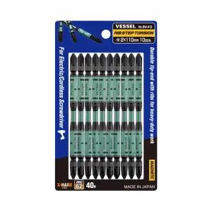 베셀비트 BW-413 PH2 십자 110mm 리브 토션 드라이버 비트 10개입 세트