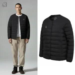 [백화점 출고] 노르디스크 다운 구스 남자 크리스탈 경량 점퍼 아몬드 라이트 블랙 라운드넥 숏 패딩 자켓