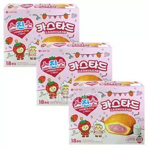 롯데 스친소 카스타드 스트로베리 요거트 378g 3개 한정 딸기요거트맛