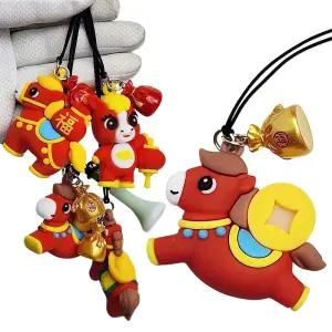 복을 부르는 말띠 골프티걸이 4개 눈금 골프티1개 SET 티꽂이 분실방지 홀더 재물운 행운 상징 필드용품