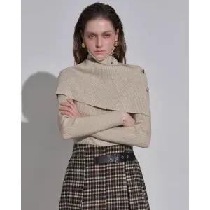 [롯데백화점]르니앤맥코이 골드 버튼 케이프 폴라 세트 니트 MN02TP702FJY