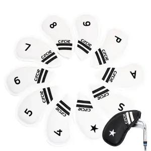 써클 디자인 골프 아이언 헤드 커버 10개 세트