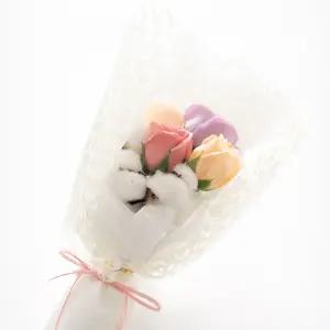 파스텔 코튼 비누꽃 조화 꽃다발 졸업 입학 기념일 선물용 꽃다발