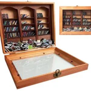 작은 도서관 미니어처 책상 DIY 위 책장 책꽂이 장식 200권 가장자리 책