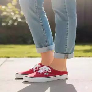 반스 vans 어센틱 뮬 - 레이싱 레드트루 화이트  VN0A54F7JV61