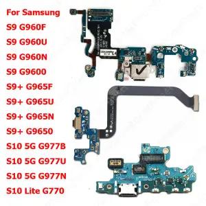 갤럭시 S9 플러스 S9 S10 라이트 5G G960 G965 G977 G770 충전 포트 플레이트 USB 커넥터 플렉스 케이블