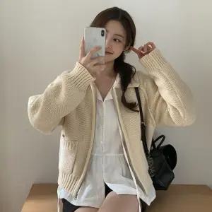 [코코블랑] 헨즈 카라 니트 집업