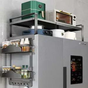 냉장고위선반 위 가정용 선반 외측면 활용 흡입 도어 천장 행거 수납 옆
