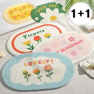 [2개세트] 원형 발매트 욕실 주방 화장실매트 발판 (6color)