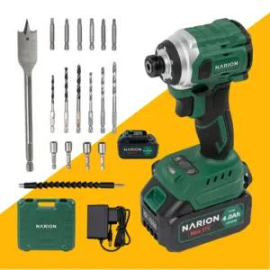 나리온 21V 임팩 드릴 드라이버 4.0Ah 배터리 2개 세트