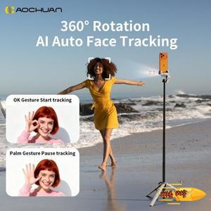 아오촨 M3pro 짐벌 스태빌라이저 내장형 1.8m 연장봉 360 °   회전 AI 얼굴 추적 및 조명 포함 휴대폰 셀