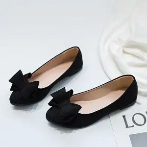 [엄지척]3컬러 758EEL02 스웨이드 리본 러블리 심플 플랫슈즈 플랫로퍼