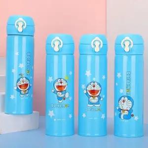 텀블러 보온병 보냉 2중잠금 원터치 캐릭터 도라에몽 집 물병 블루 500ml N952