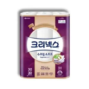 크리넥스 천연펄프 3겹 수프림소프트, 27m, 30롤, 1개