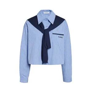 [JJ지고트](신세계 사우스시티)숄 레이어드 파이핑 포인트 크롭 셔츠 GS3N0BL371