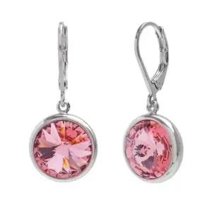 10mm 크리스탈 레버백 귀걸이 라이트로즈