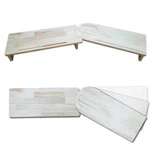 우드핏 듀얼 모니터 전용 원목 받침대 (오목54볼록54)