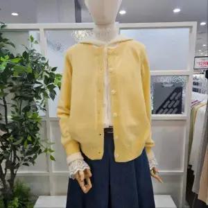 부루앤쥬디 sh06 배색후드니트가디건 옐로우 BBSBCD013B