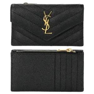 25FW  금장 모노그램 마틀라세 플랩 카드지갑 612808 BOW01 1000