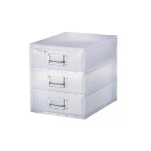 시스맥스 아이박스 중형 3단 스모그사무용정리함 다용도 수납함 깔끔한함 심플 3단소품 서랍형소 책상
