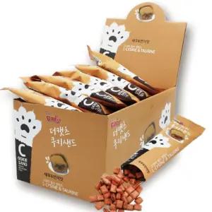 (더캣츠) (30P 한박스상품) 쿠키샌드-새우연어맛-20g길냥이간식 훈련 영양 고양이스낵 파우치 간식 과자 반