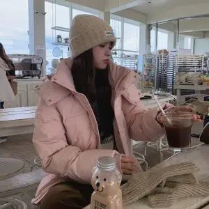 여자 패딩다운 점퍼 핑크 90 화이트 오리털 패딩 숏 겨울 빵 힛템