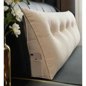 침대 벽쿠션 침실 삼각 대형 흰색 베개 카키 등받이