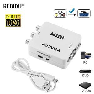 미니 비디오 컨버터 1080P RCA AV-VGA 3.5mm 오디오 AV2VGA/CVBS 오디오-PC HD 컴퓨터-TV