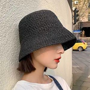 여름벙거지모자 여름 햇빛차단 버킷햇 밀짚모자 사이즈조절끈 캐주얼