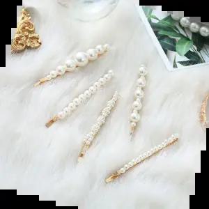 데일리헤어핀 진주 올림머리 반머리 헤어핀 헤어 실핀 5종세트