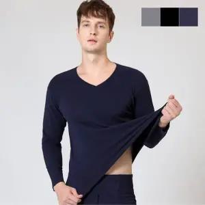 남성 가벼운 상하의 세트 보온 가을 겨울 브이넥 내복 (KYR-WFFM7CB)