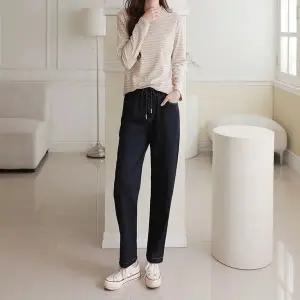 여성 JY17UI18 2컬러 허리밴딩 베이직 소프트진 일자 청바지