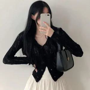 2컬러 HS50EB91 짜임 얇은 긴팔 캐주얼 카라 브이넥 니트가디건