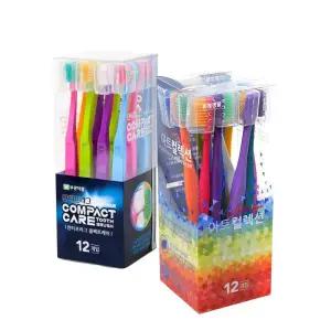 안티프라그 콤팩트케어 얇은헤드 칫솔 12p + 바른생활에이치앤비 아트컬렉션 초극세모 칫솔 12p 1세트